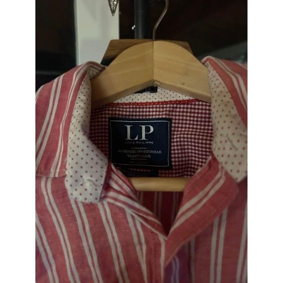 Louis Philippe Shirt Men’s 40CM Button Front Shirt LS Men's M Red Plaid Tailore - Picture 3 of 9